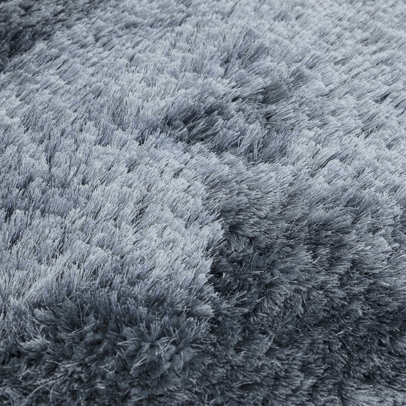 Plush Deep Pile Shaggy Air Force Blue Rug, Runner 70 x 140cm