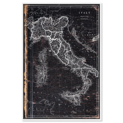 « map of italie 1873 », impression sur toile