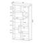 Bibliothèque géométrique grise patinée à 10 tablettes, compartiments modulaires, surface à gratter, pour la maison de présentation en gris, sept ouvert, panneau de particules et placage