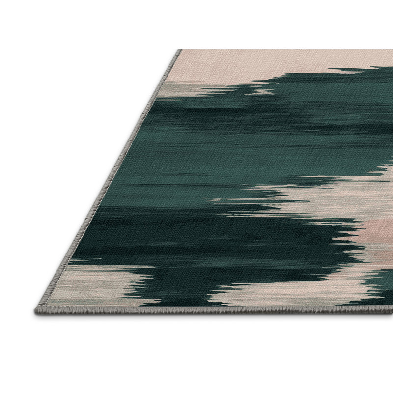 Tapis gris aquarelle lavable à la machine, Carré 6 pi