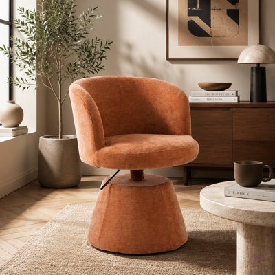 Tabouret de bar pivotant à 360 ° à hauteur réglable, chaise de salle à manger ronde rembourrée en chenille moderne, fauteuil de meuble-lavabo ergonomique pour chambre à coucher, îlot de cuisine et pub, paquet simple