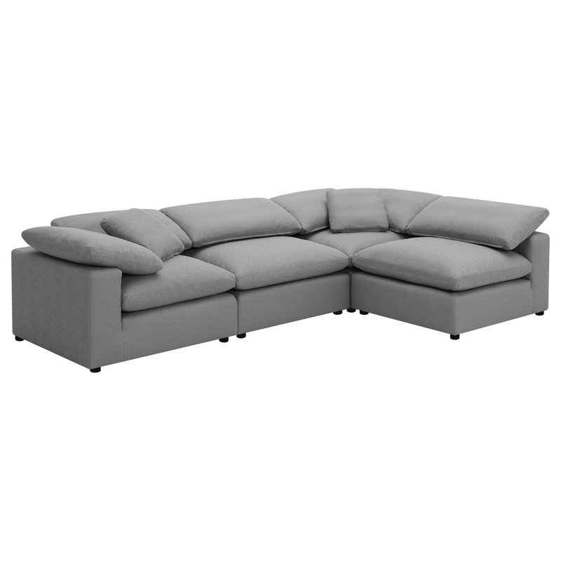Cambria 4-piece Modular Sectional, Gray Boucle
