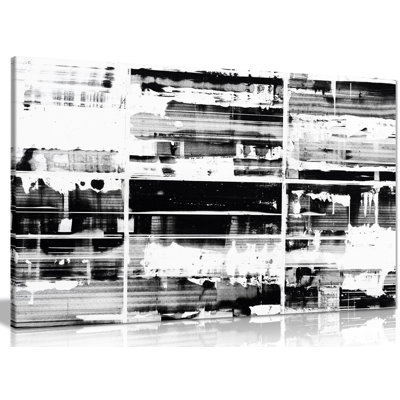 Abstract Black & White Canvas Wall Art Picture Print - Wrapped Canvas Print