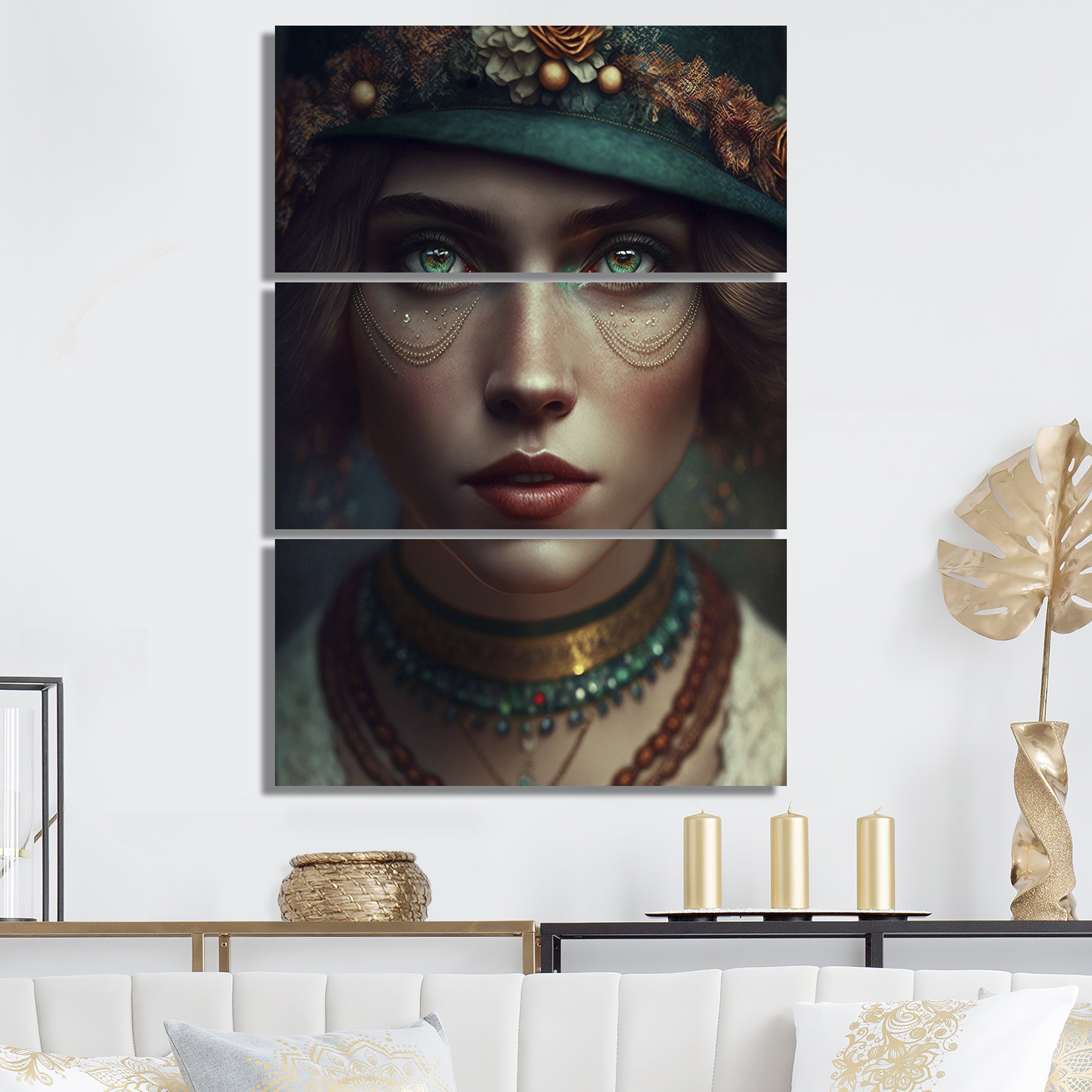 Dakota Fields Vintage Bohemian Woman With Blue Eyes I 3 Pieces | Wayfair