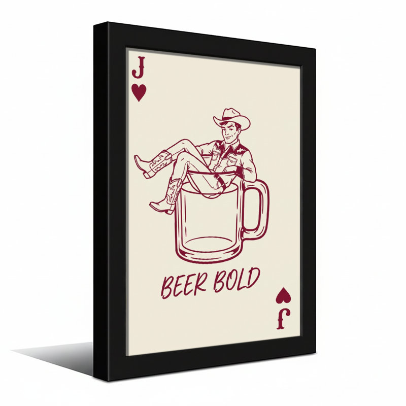 Fashion Cowboy dans une tasse à bière, H 20 po x l 30 po, Toile tendue, Ne s’applique pas