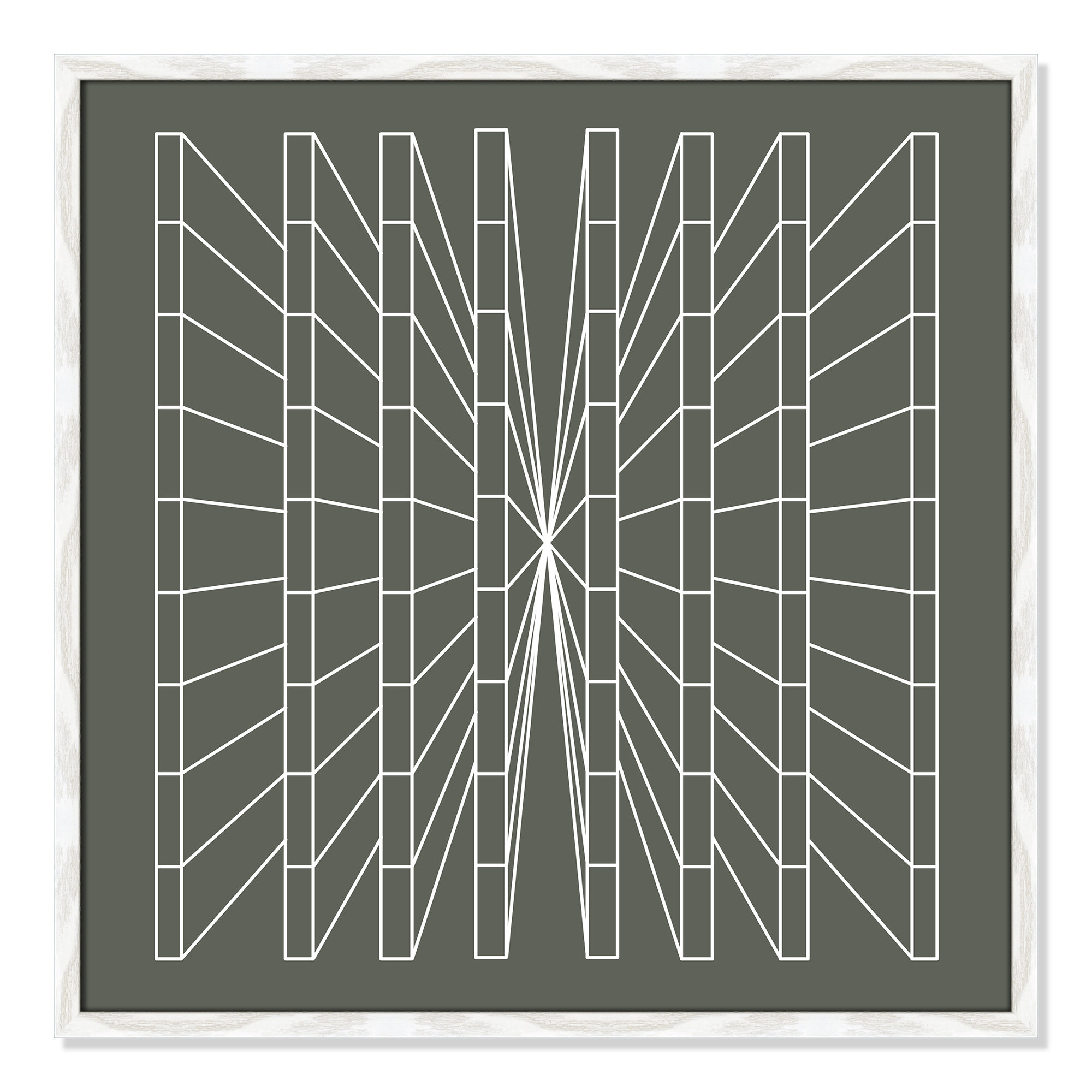 Olive Perspective by Sandi Hauanio, 27.5" H x 27.5" W x 0.75" D, White Wood Grain