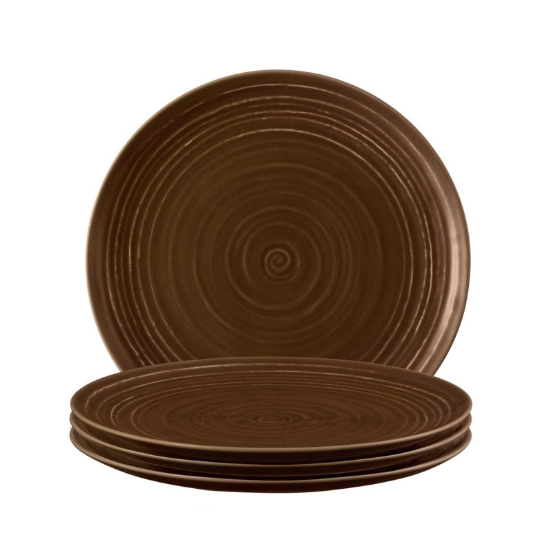 Tiva Porcelain Dinner Plate, Brown