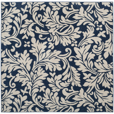 Ammundsen Floral Navy/Ivory Area Rug