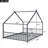 Full Size Metal House Bed, Black-2110046144-2110046147