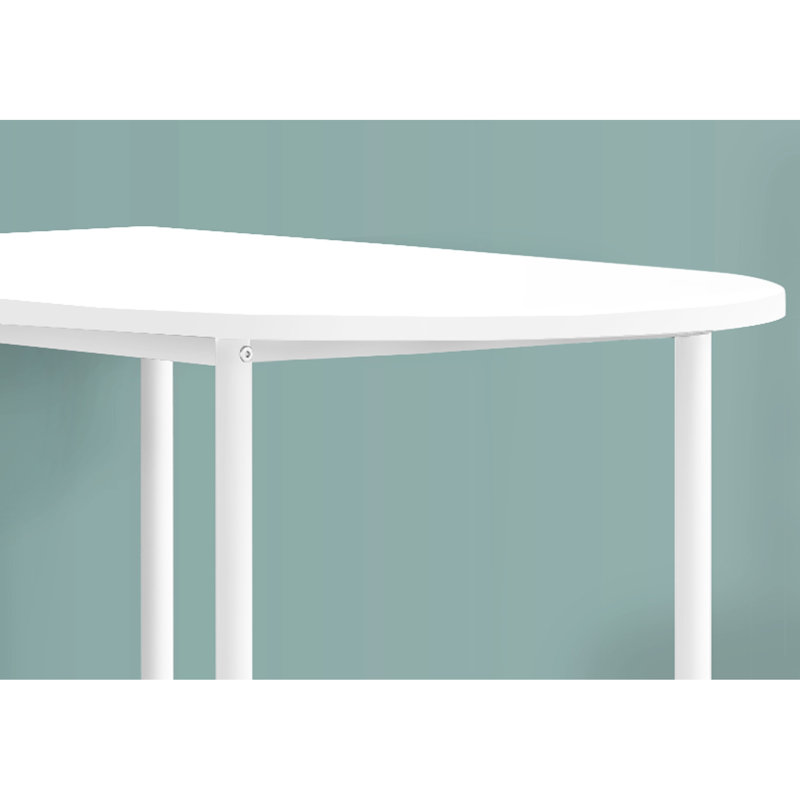 Table de bar rectangulaire de 36 po de hauteur, en stratifié blanc et en métal, élégante pour les petits espaces et les maisons modernes