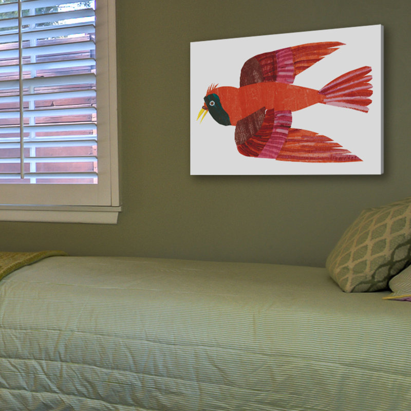 Red Bird by Eric Carle - Painting on Canvas, 30cm H x 46cm W