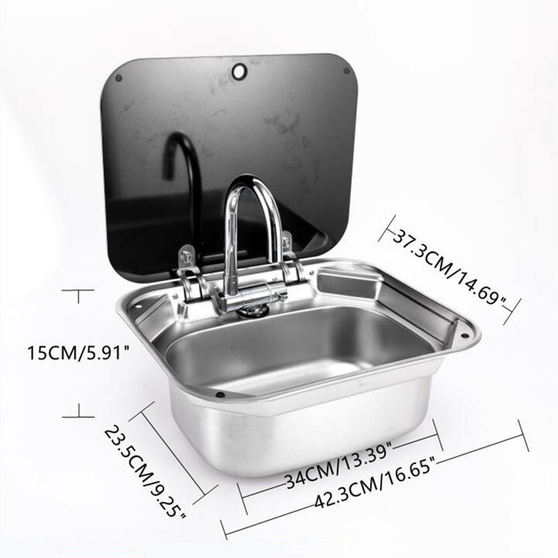 16.65'' L Single Bowl Stainless Steel Kitchen Sink