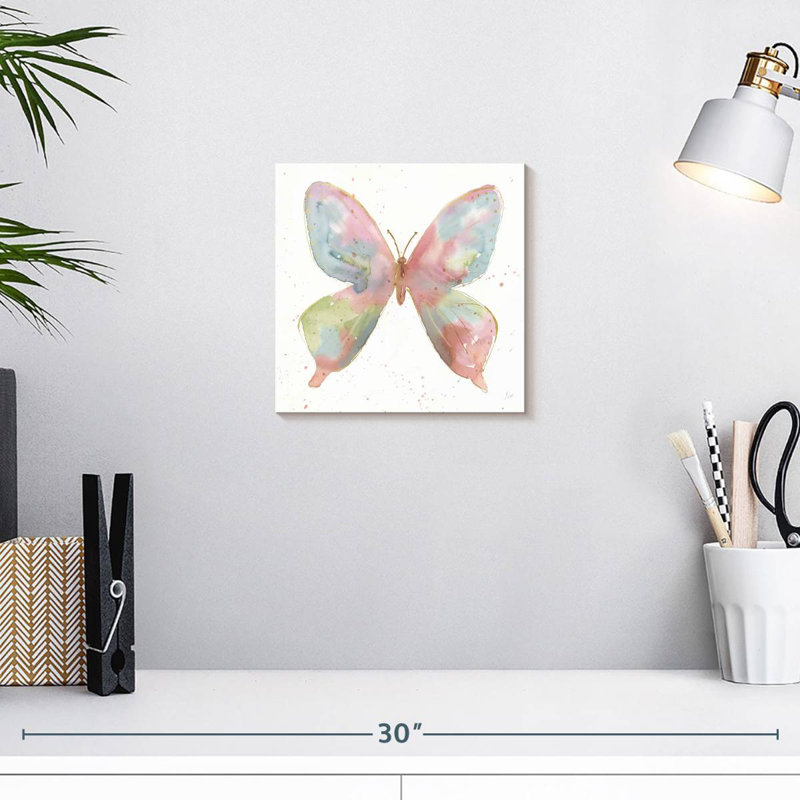 Brampt, aquarelle, papillon et beauté I, H 10 po x l 10 po