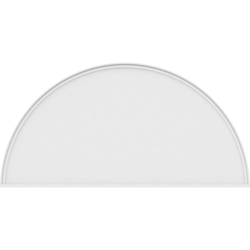 76"W x 38"H x 2"P Half Round Smooth Architectural Grade PVC Pediment, 38" H  x 76" W  x 2" D