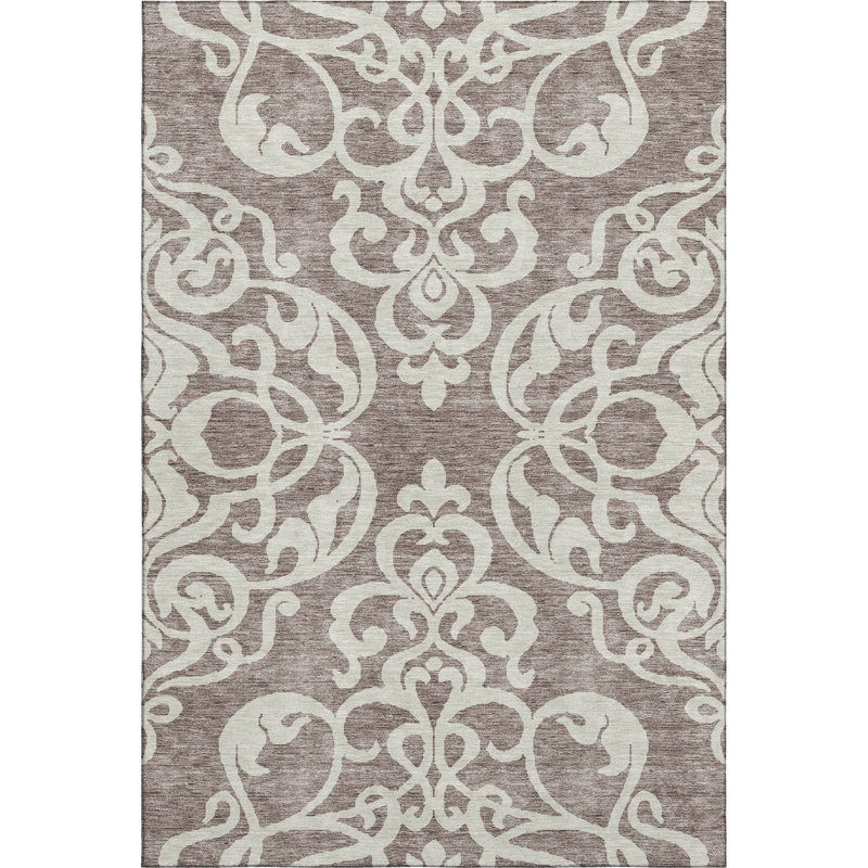 Premium Machine Washable Prisco Taupe Rug, Rectangle 9' x 12'
