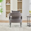 Chaise d'appoint rembourrée à dossier ouvert avec pieds en métal-74785786