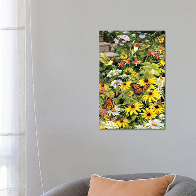 Hummingbirds At The Back Step - Wrapped Canvas Painting