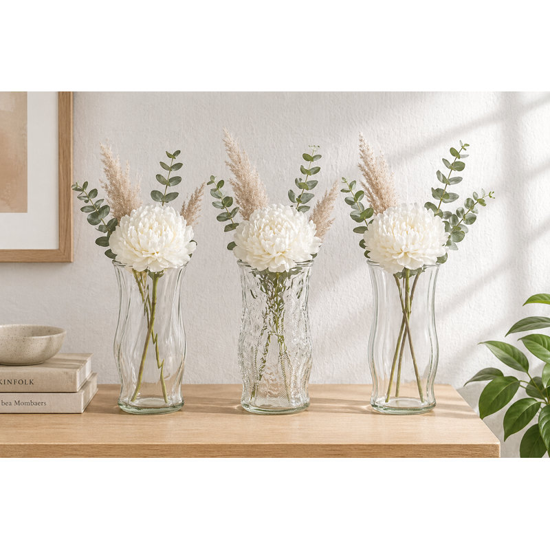 Quara Classic Machine Made Glass Vase – Set of 3