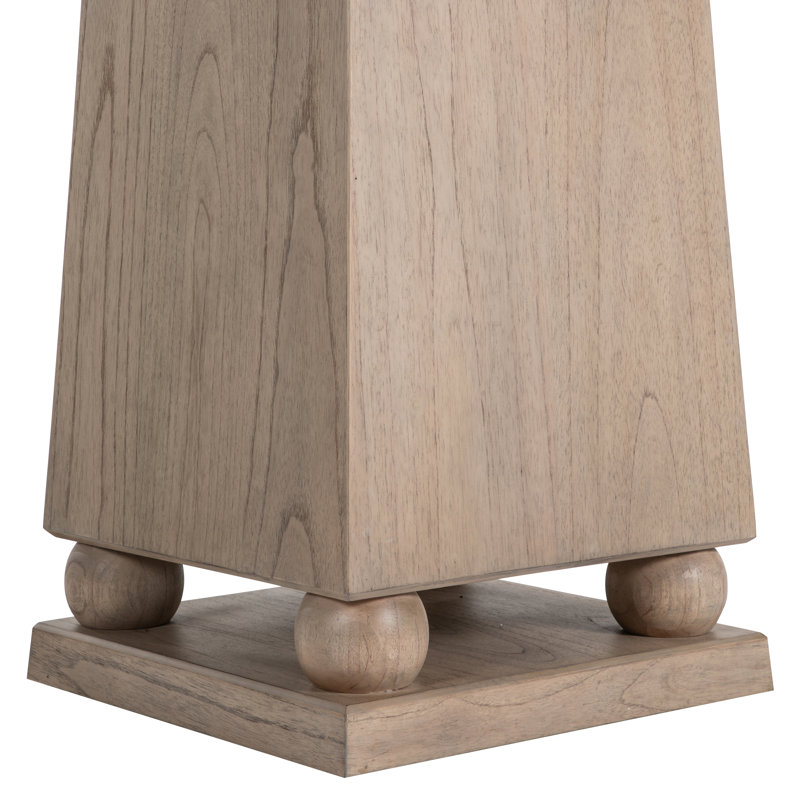 Chess Solid Wood Pedestal End Table