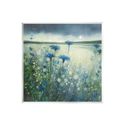 «Lakeside Botanicals Moonlit Night Sky» par Jennifer Taylor Art - peinture sans cadre sur panneau de fibres à densité moyenne