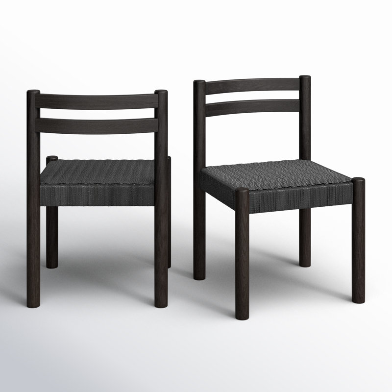 Finn Solid Wood Dining Chair, Black