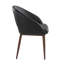 Chaise en métal noyer et similicuir noir