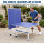 Table de ping-pong portative 8 pi avec mode lecture, filet de tennis de table pliable, raquettes et balles, bleu-135106965
