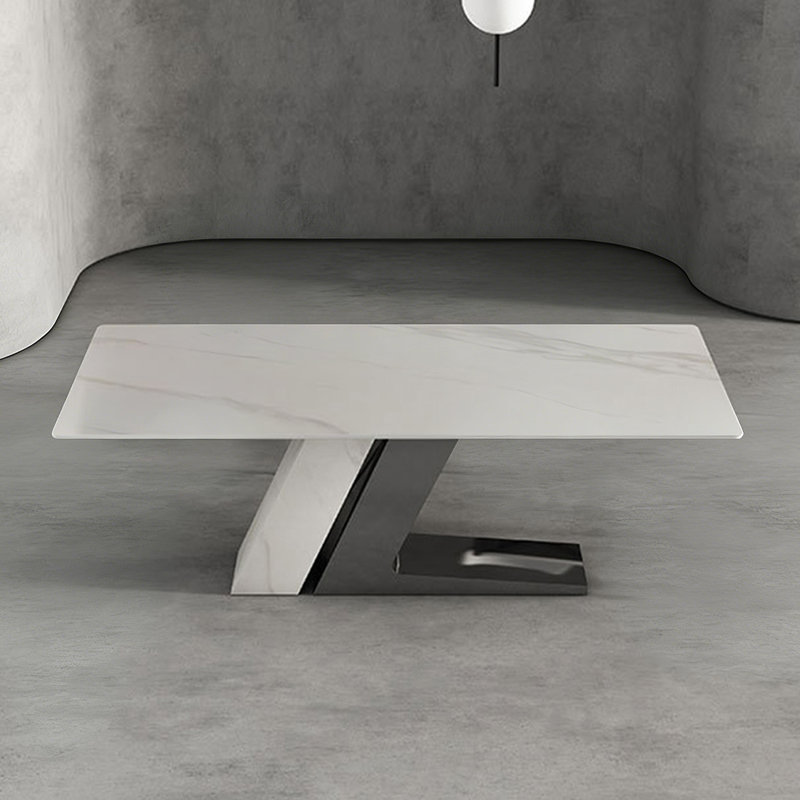 Rectangular Sintered Stone tabletop Dining Table, 29.53"H x 62.99"L x 35.43"W