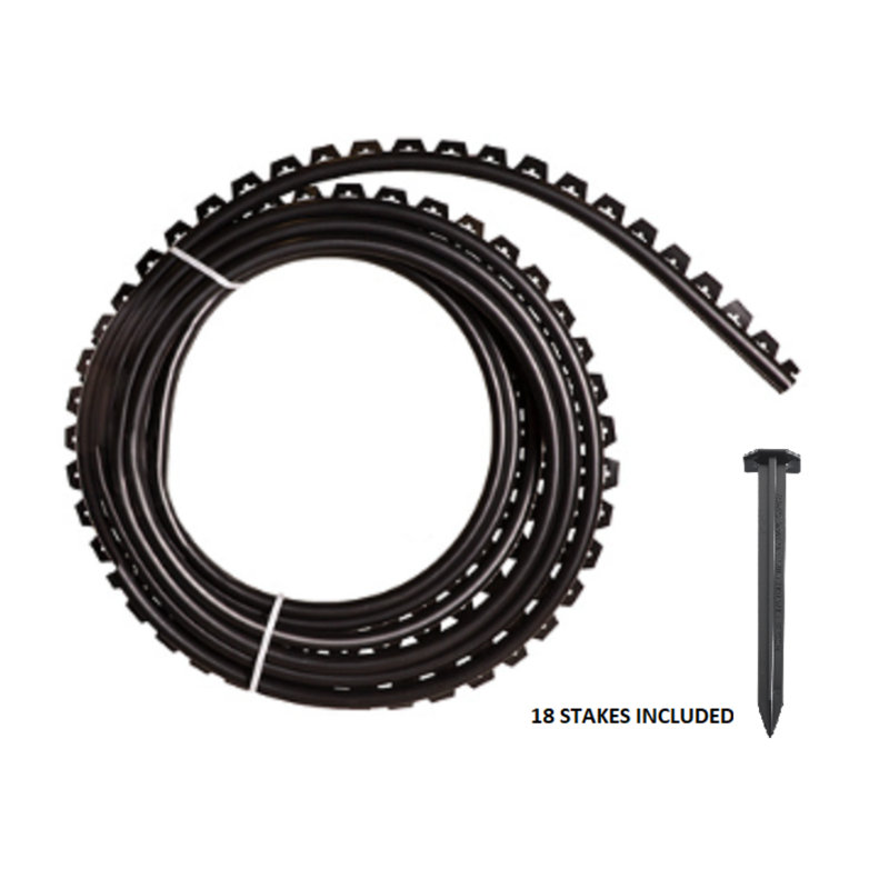 Black Recycled Plastic No-Dig Garden Edging with Stakes