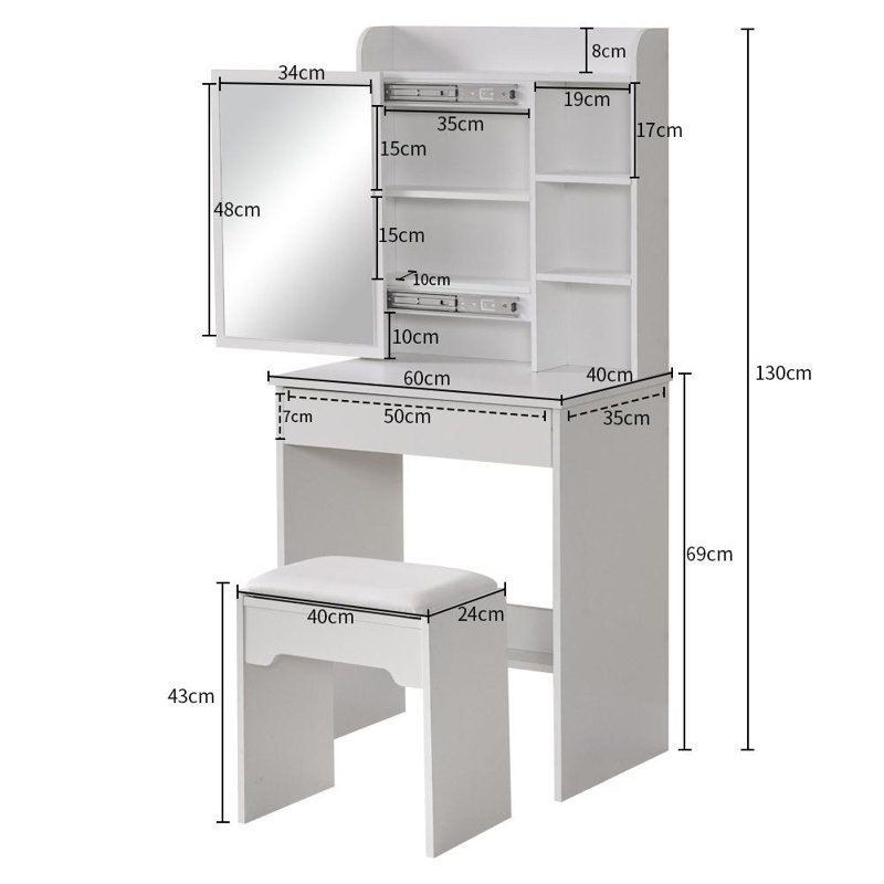 Kymarni Dressing Table with Mirror