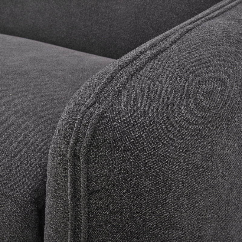 Pompeo 86'' Upholstered Reclining Sofa, Elite Charcoal Gray Boucle