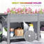 Lit de jardin surélevé, boîte de jardin surélevée en bois, avec table d'appoint, tablette inférieure, doublures de lit et trous de drainage-1392388592