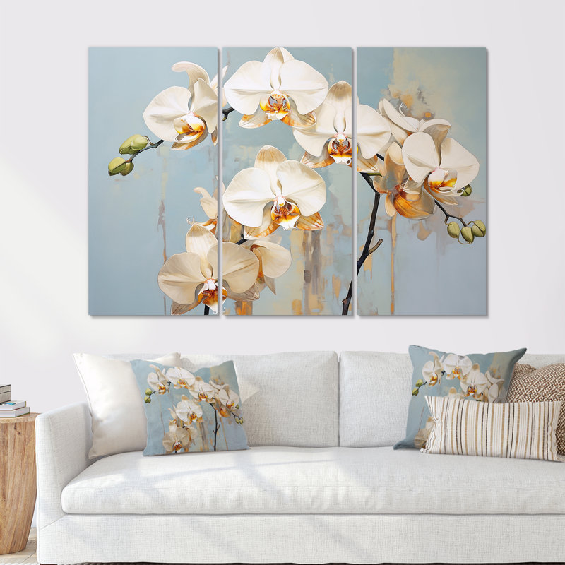 Ensemble de décorations murales Beige Orchids Tranquility VII - Orchids, Toile tendue, H 32 po x l 48 po x P 1 po