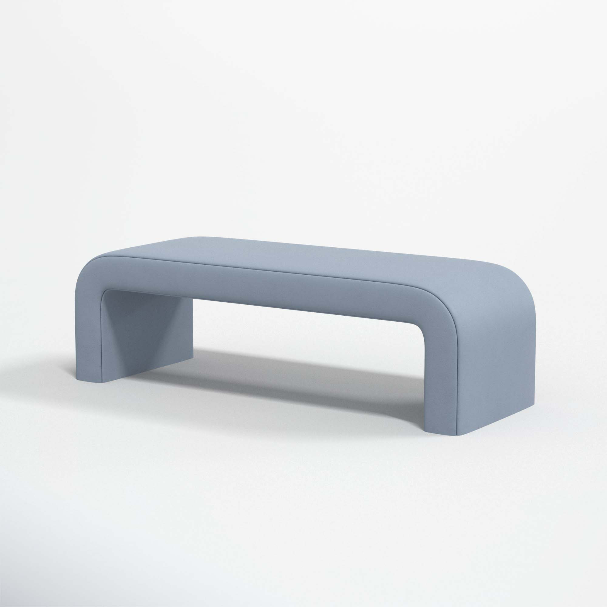 Barley Upholstered Bench, Classic Ocean Velvet