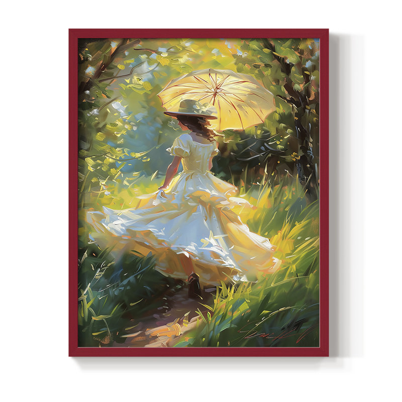 WOMEN Series DCCCLxxxx, reproduction encadrée - bois massif, H 15 po x l 12 po, Rouge