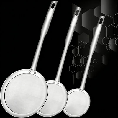 MD Nook Store 3-Piece Stainless Steel Fine Mesh Skimmer Spoon Set – Fat & Foam Skimmer for Soup