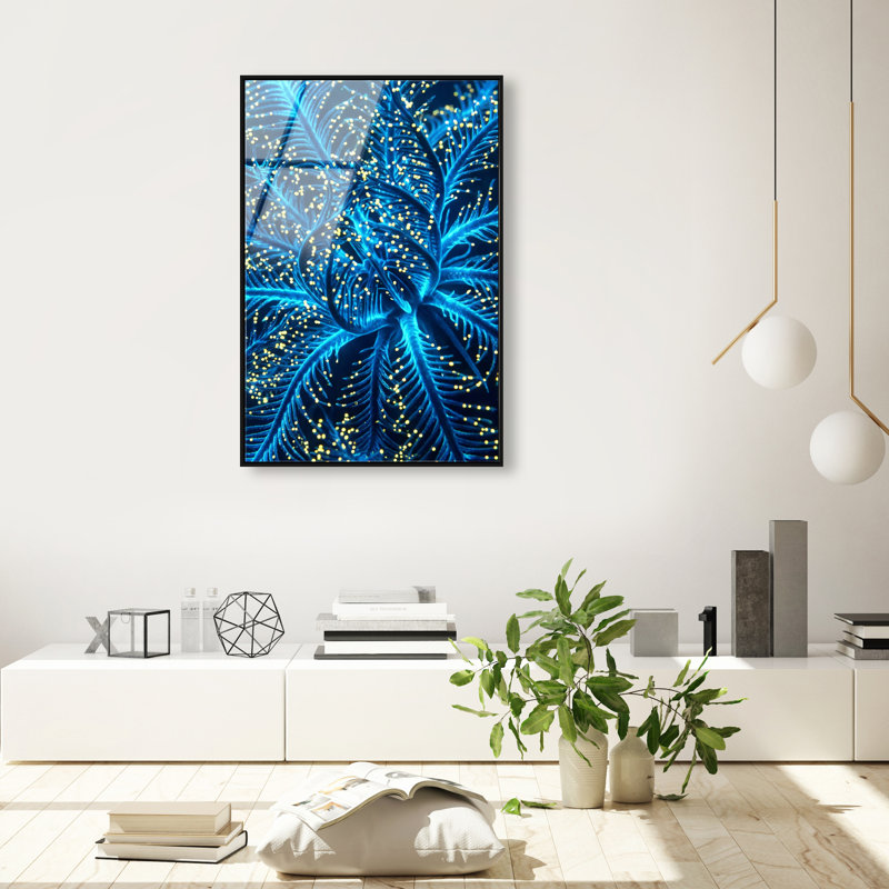 Neon Bloom Print by Oliver Gal, 16"H x 11"W, Black Floater Frame