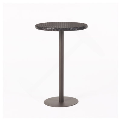 Outdoor 26" Round PE Rattan Bar Table, Multibrown