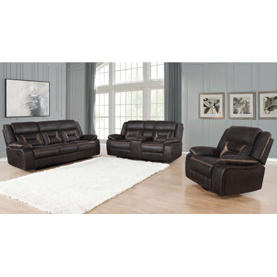 3-piece Upholstered Reclining Sofa Set by Hokku Designs