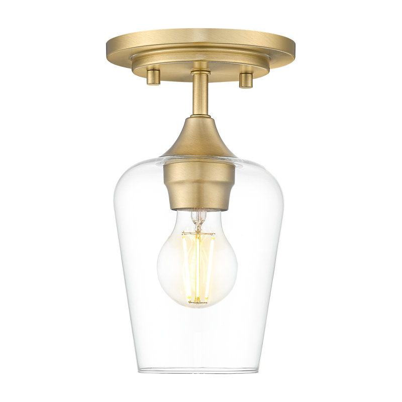 Joliet 5.5 inch Burnished Brass 1 Light Flush Mount