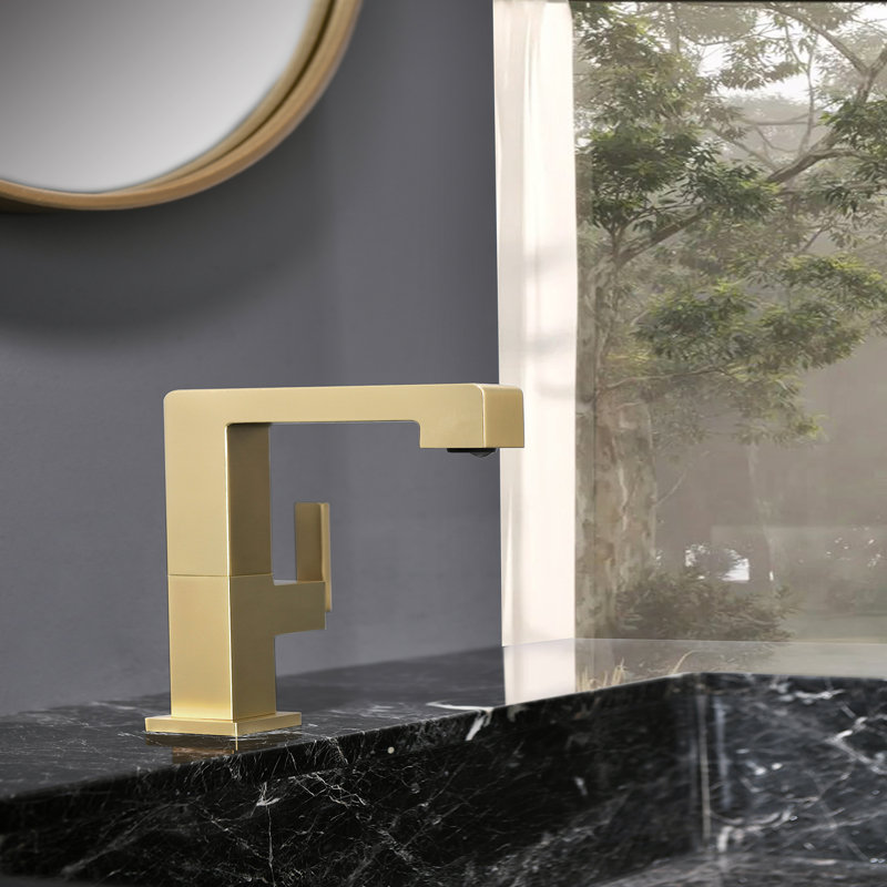 Single-Hole Single-Handle Bathroom Faucet, Brushed Gold
