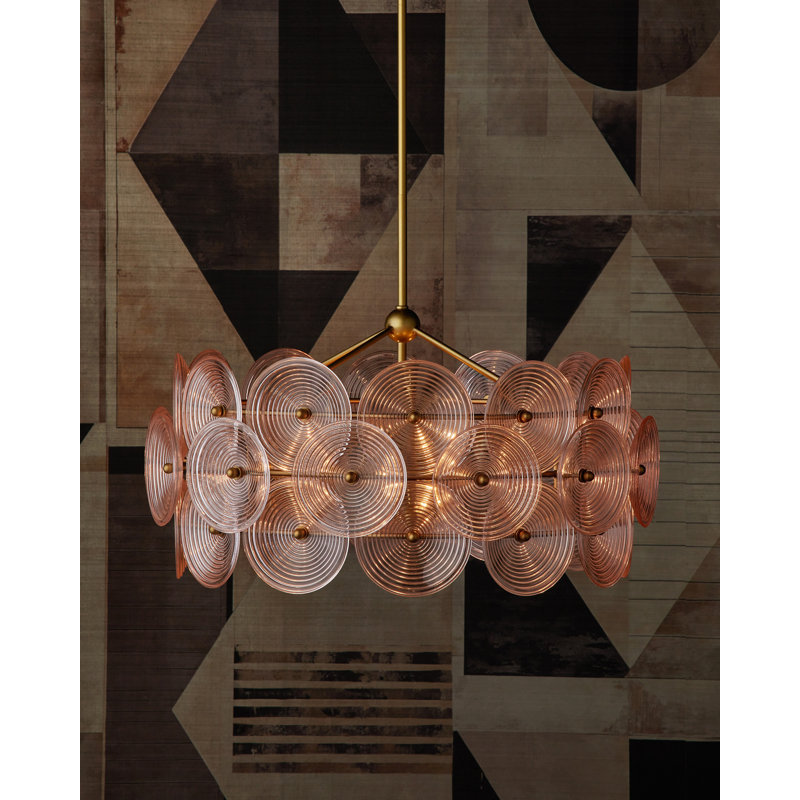 Lustre moyen 6 lumières Whirlwind, Rose pâle
