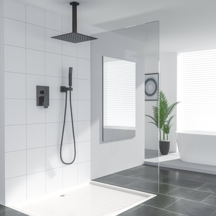 12 Inch Ceiling Mounted Shower System Dual Shower Head System with Rough-In Valve
