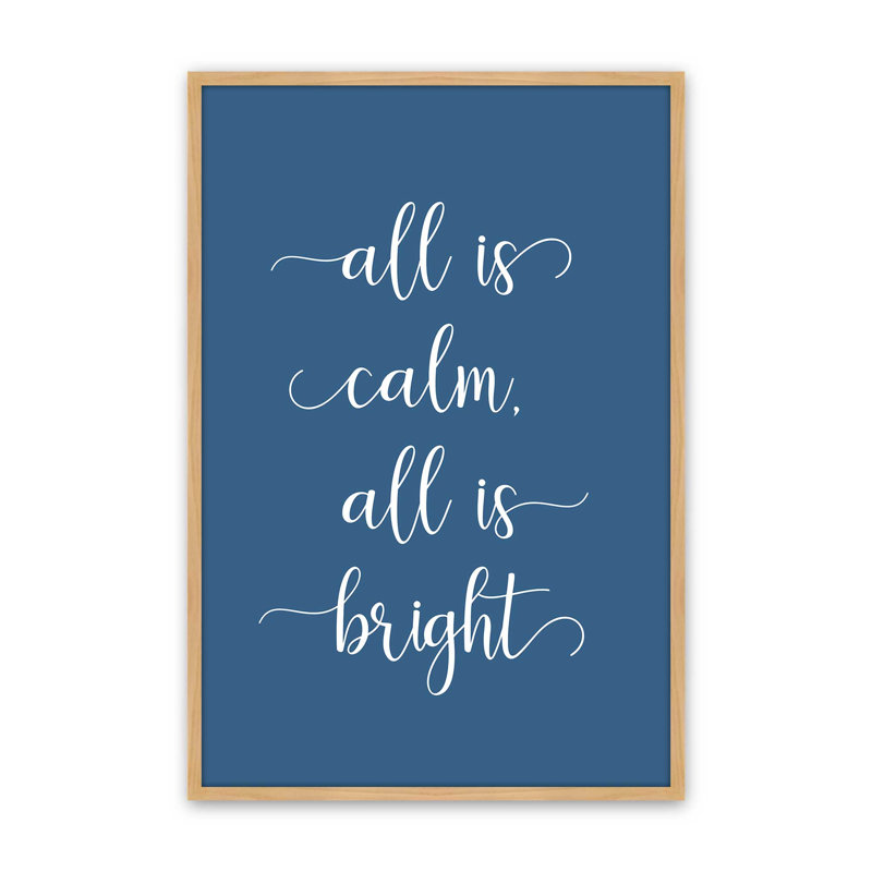 «All is Calm», reproduction d'art, Érable américain, 18 po x 24 po