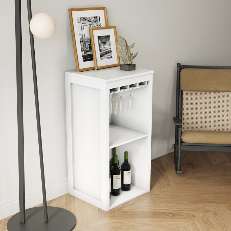 Armoire blanche pour ranger le vin et les dossiers dans un grand salon - Finition des livres