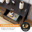 Commode moderne en bois 2 tiroirs 2 tiroirs avec poignées profondes et poignées nickel, 2 pièces