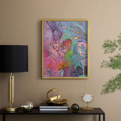 «My Pink House», reproduction encadrée - bois massif
