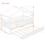 Lit de maison en bois avec lit gigogne simple-1103066554-1103066556