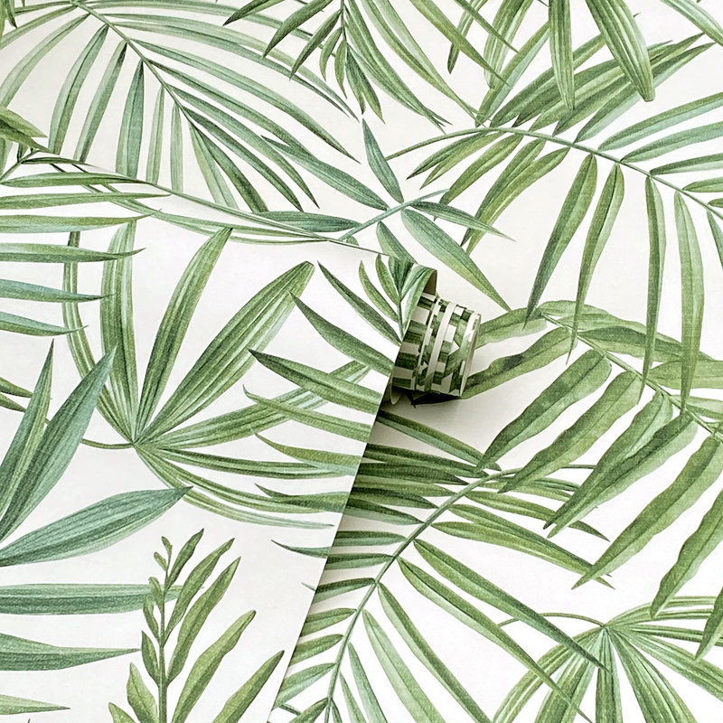 Juan Green Palm Leaves Wallpaper