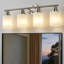 Éclairage pour salle de bain 4 lumières avec abat-jour en verre blanc givré-1117752811-1117752808-1117752809